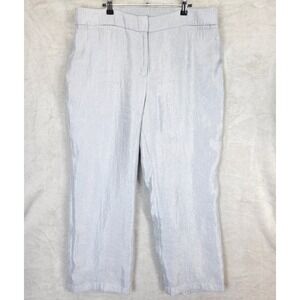 Chicos Travelers 3R / US 16R Women Crop Pants Silver Shimmer Casual Comfy Chic